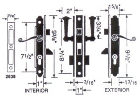 OLD SECURITY DOOR DEAD BOLT LOCK SET